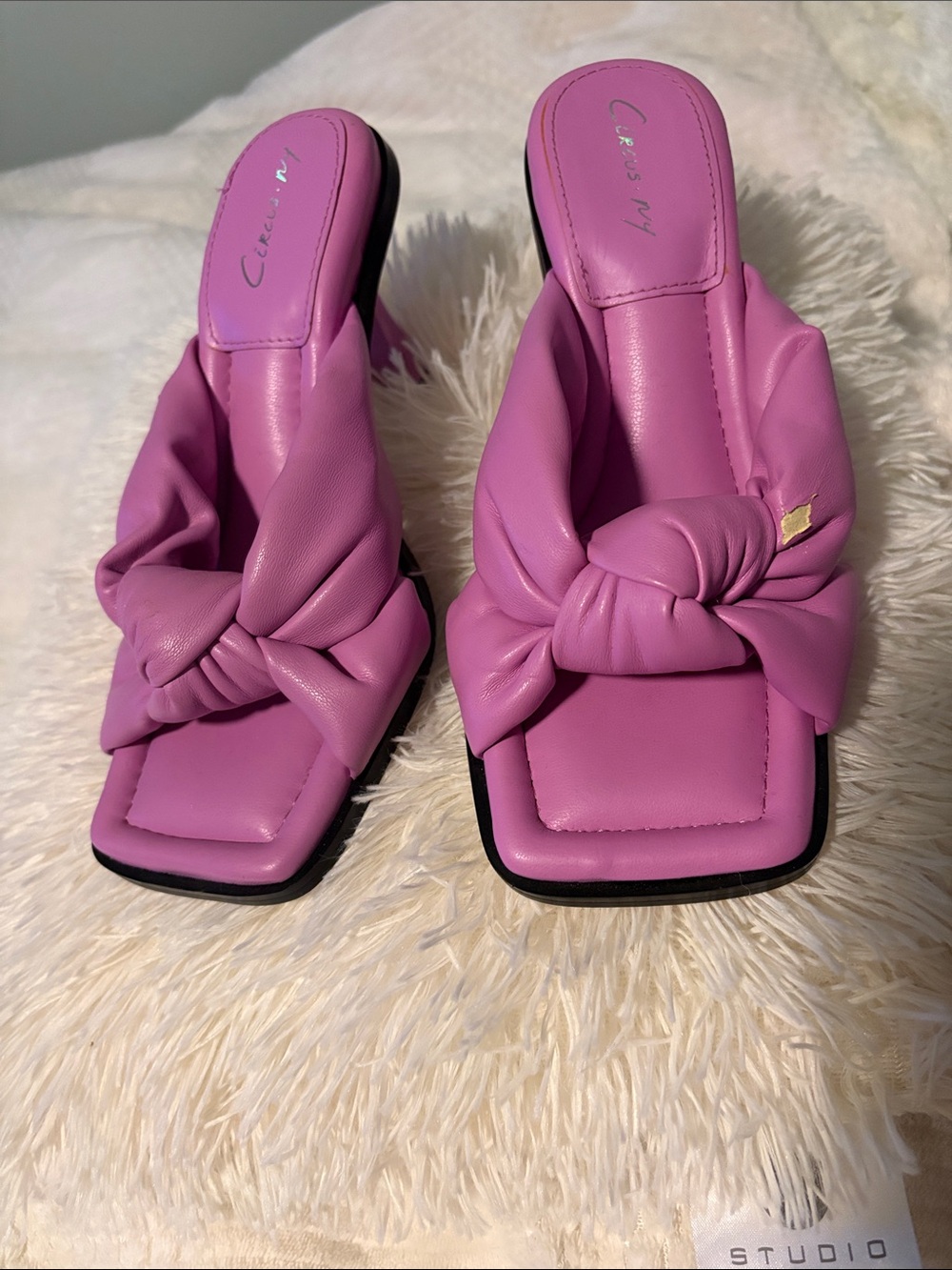 Circus by Sam Edelman Lavender-Pink Knotted Square-Toe Mules